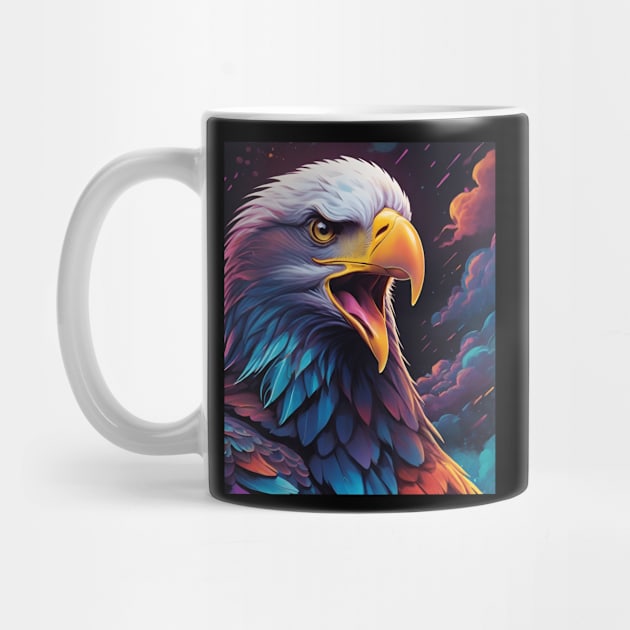 Bald Eagle Head Multi-Colored by Rossie Designs